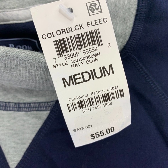 Club Room Mens Fleece Long Sleeve Colorblock Turtleneck Sweater Navy Blue M - Picture 2 of 4